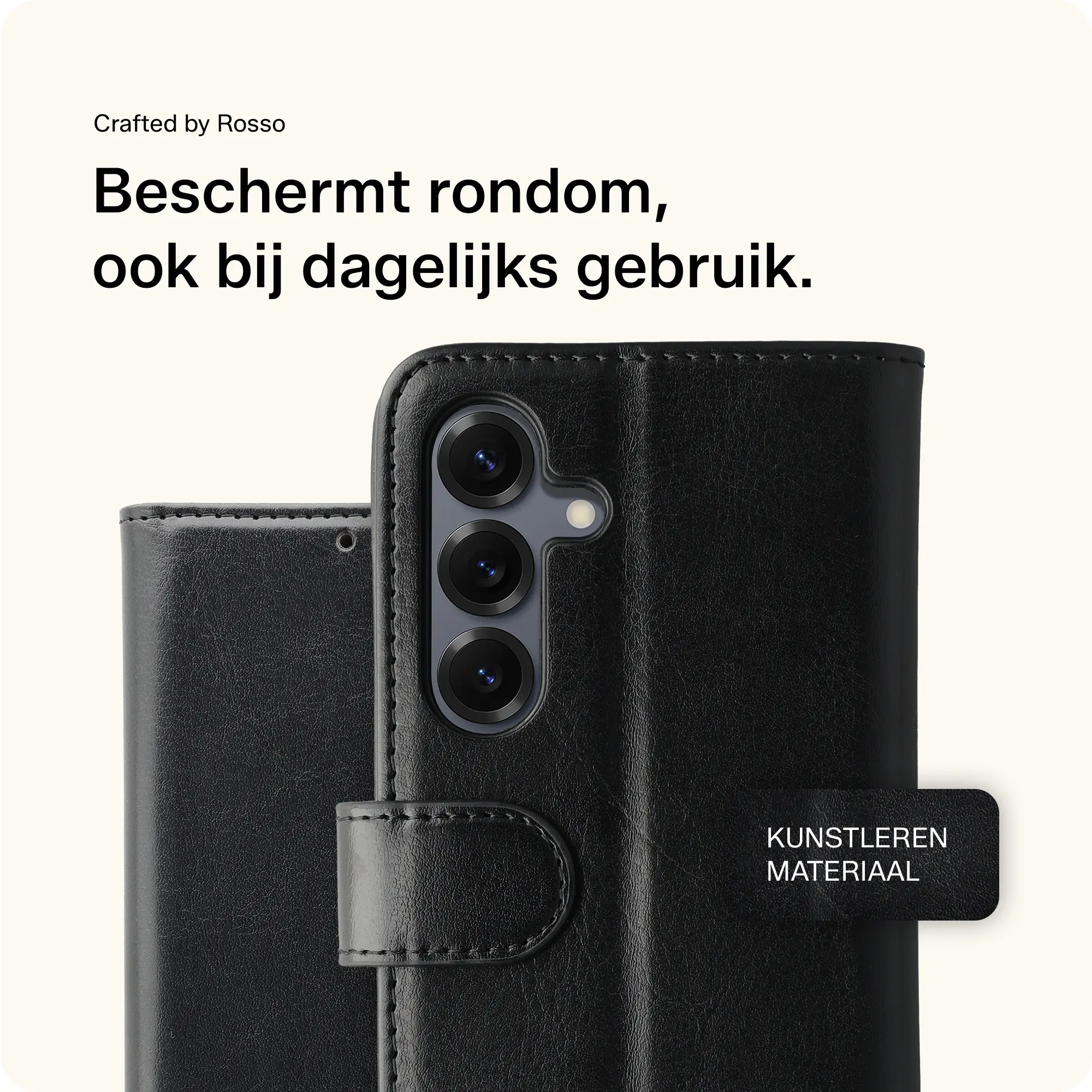 Rosso Element Samsung Galaxy S25 Plus Hoesje Book Case Wallet Zwart afbeelding 3
