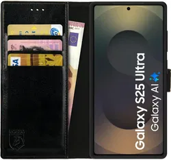 Rosso Element Samsung Galaxy S25 Ultra Hoesje Book Case Wallet Zwart afbeelding