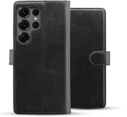 Rosso Element Samsung Galaxy S25 Ultra Hoesje Book Case Wallet Zwart afbeelding 2