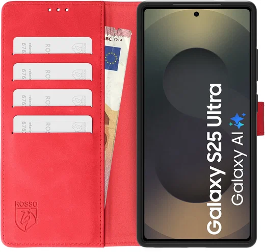 Rosso Element Samsung Galaxy S25 Ultra Hoesje Book Case Wallet Rood afbeelding 9