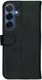 Rosso Deluxe Samsung Galaxy S25 Hoesje Echt Leer Book Case Zwart afbeelding 2