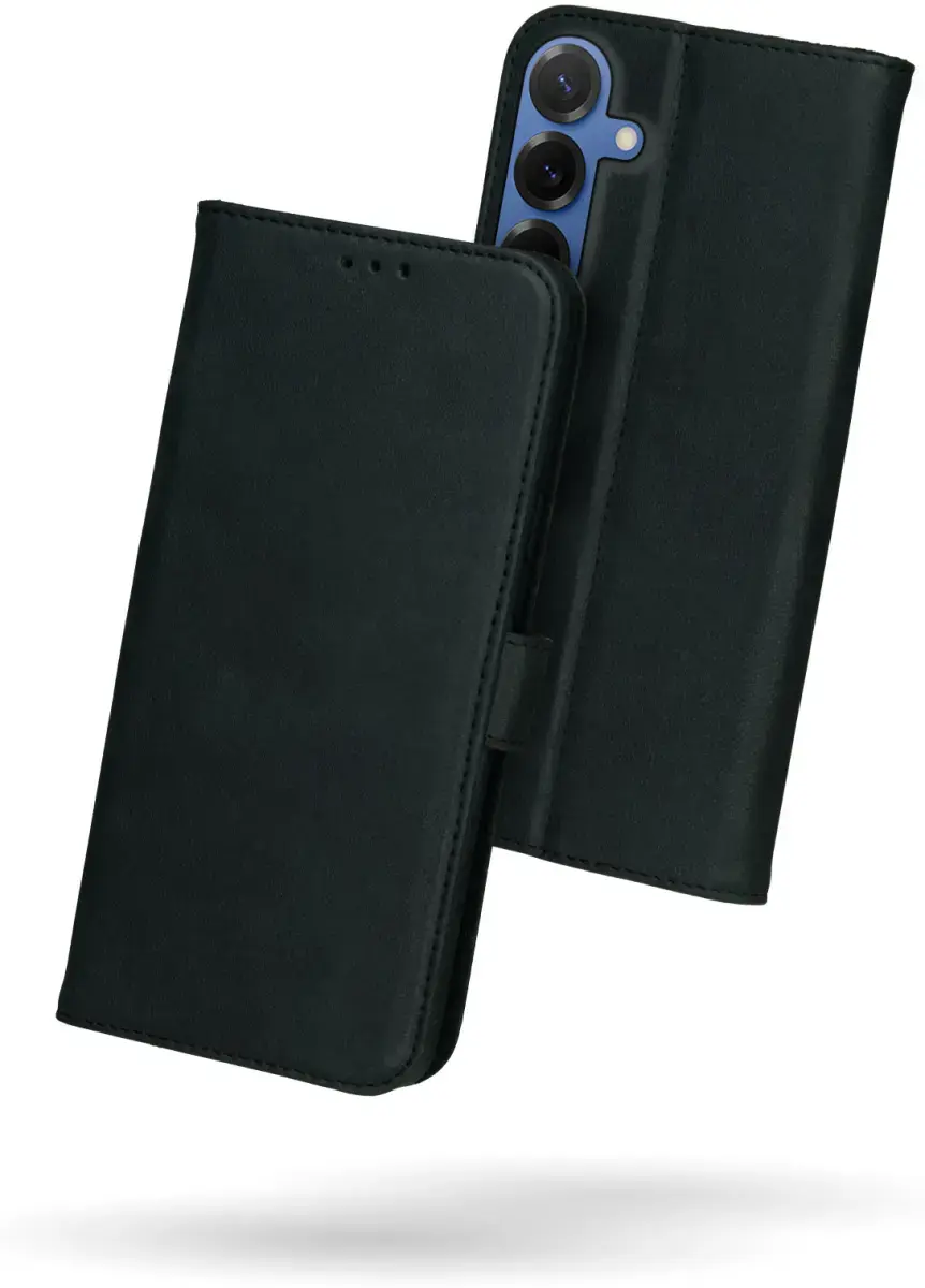 Rosso Deluxe Samsung Galaxy S25 Hoesje Echt Leer Book Case Zwart afbeelding 7