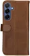 Rosso Deluxe Samsung Galaxy S25 Hoesje Echt Leer Book Case Bruin afbeelding 2