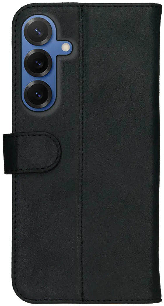 Rosso Deluxe Samsung Galaxy S25 Plus Hoesje Echt Leer Book Case Zwart afbeelding 2