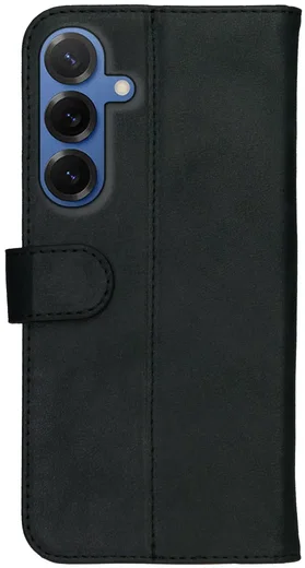 Rosso Deluxe Samsung Galaxy S25 Plus Hoesje Echt Leer Book Case Zwart afbeelding 2