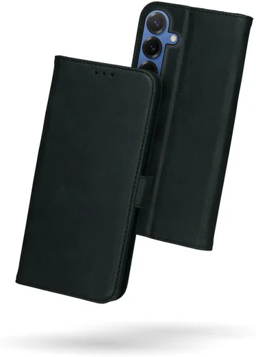 Rosso Deluxe Samsung Galaxy S25 Plus Hoesje Echt Leer Book Case Zwart afbeelding 7