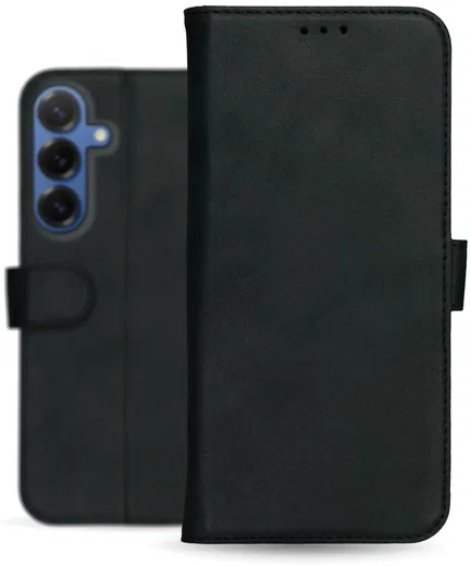 Rosso Deluxe Samsung Galaxy S25 Plus Hoesje Echt Leer Book Case Zwart afbeelding 8