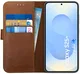 Rosso Deluxe Samsung Galaxy S25 Plus Hoesje Echt Leer Book Case Bruin afbeelding 1