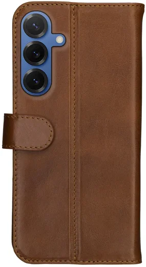 Rosso Deluxe Samsung Galaxy S25 Plus Hoesje Echt Leer Book Case Bruin afbeelding 2