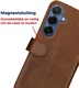 Rosso Deluxe Samsung Galaxy S25 Plus Hoesje Echt Leer Book Case Bruin afbeelding 4
