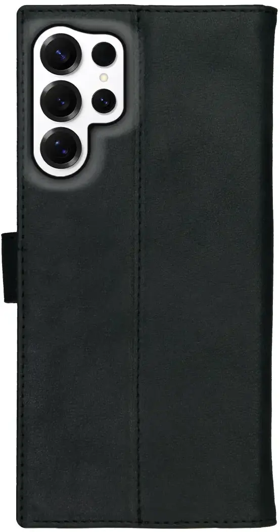 Rosso Deluxe Samsung Galaxy S25 Ultra Hoesje Echt Leer Book Case Zwart afbeelding 11