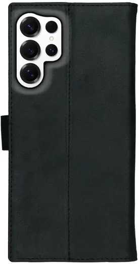 Rosso Deluxe Samsung Galaxy S25 Ultra Hoesje Echt Leer Book Case Zwart afbeelding 11