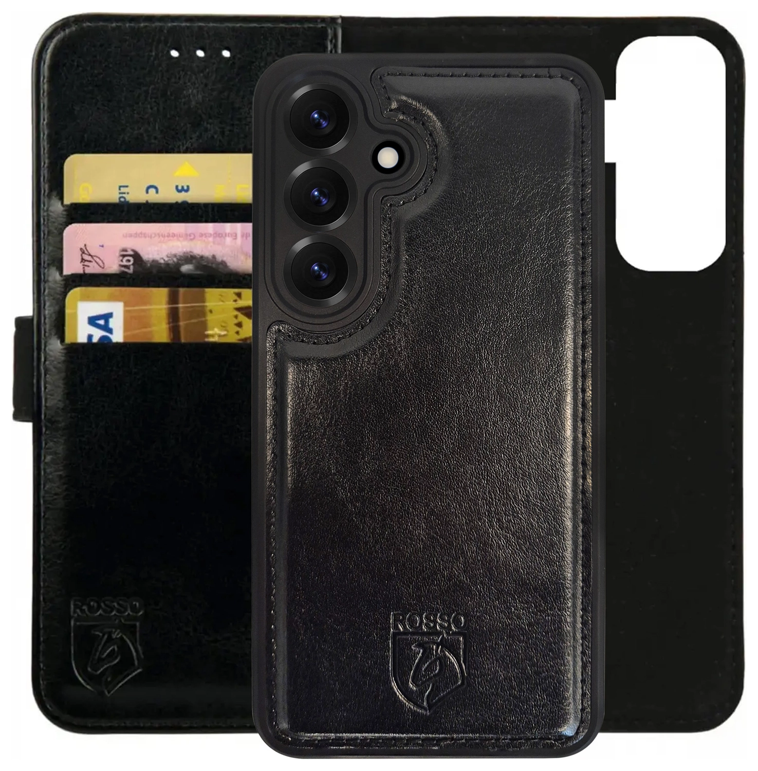 Rosso Element Uitneembaar 2-in-1 Samsung Galaxy S25 Hoesje Zwart afbeelding 1