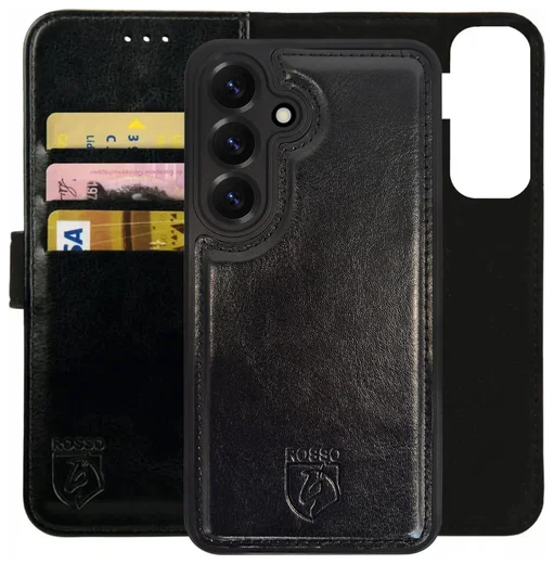 Rosso Element Uitneembaar 2-in-1 Samsung Galaxy S25 Hoesje Zwart afbeelding 1