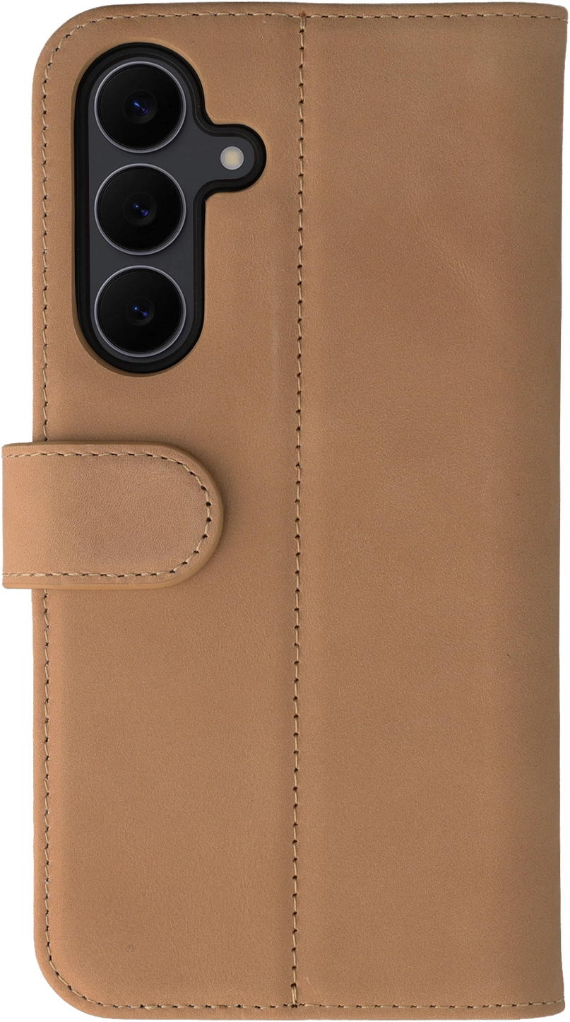 Rosso Elite Samsung Galaxy S25 Hoesje met MagSafe Book Case Echt Leer Lichtbruin afbeelding 9