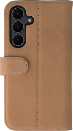 Rosso Elite Samsung Galaxy S25 Hoesje met MagSafe Book Case Echt Leer Lichtbruin afbeelding 9