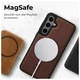 Rosso Elite Samsung Galaxy S25 Hoesje met MagSafe Book Case Echt Leer Bruin afbeelding 7