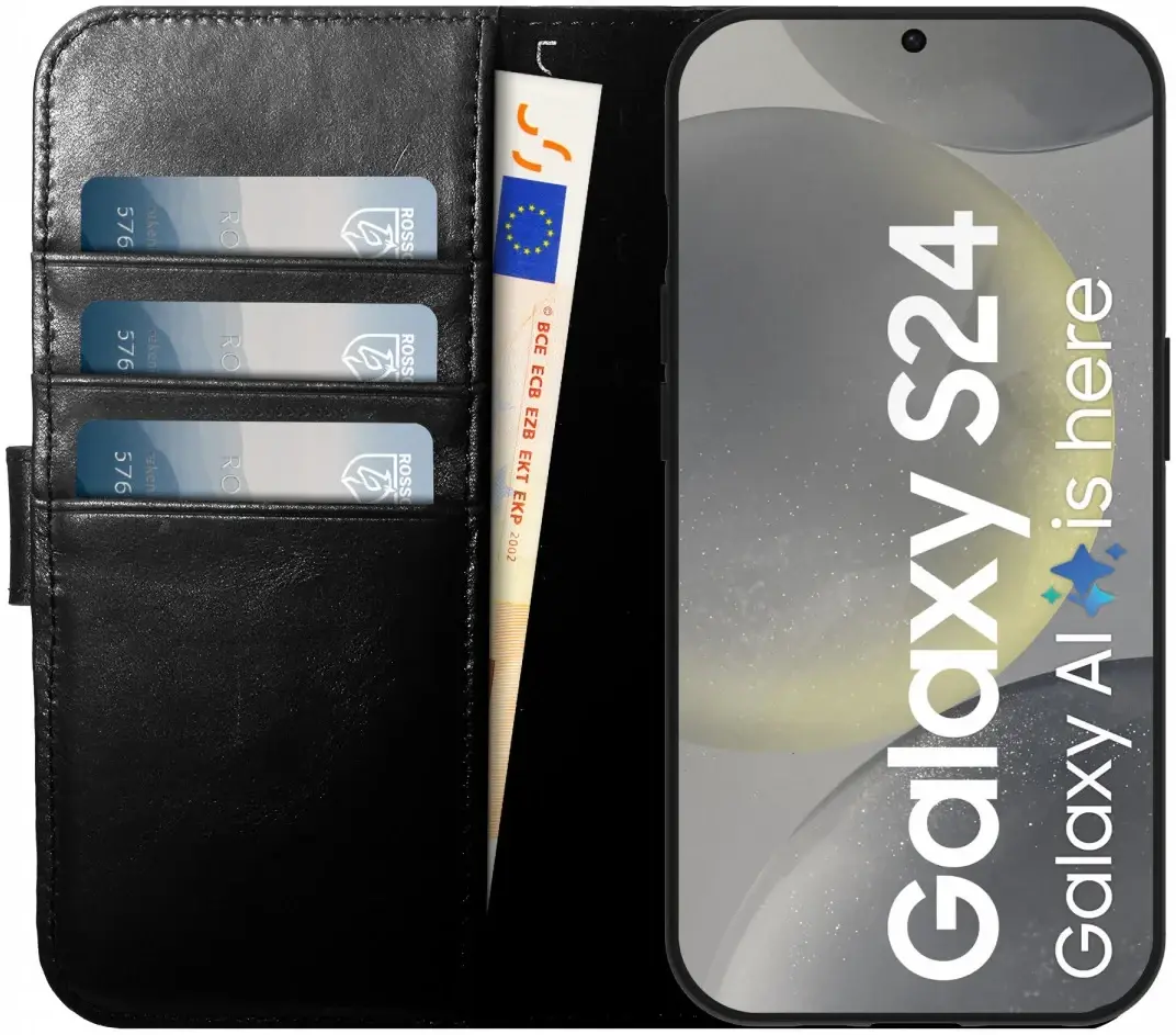 Rosso Elite Samsung Galaxy S25 Plus Hoesje MagSafe Book Case Leer Zwart afbeelding 4