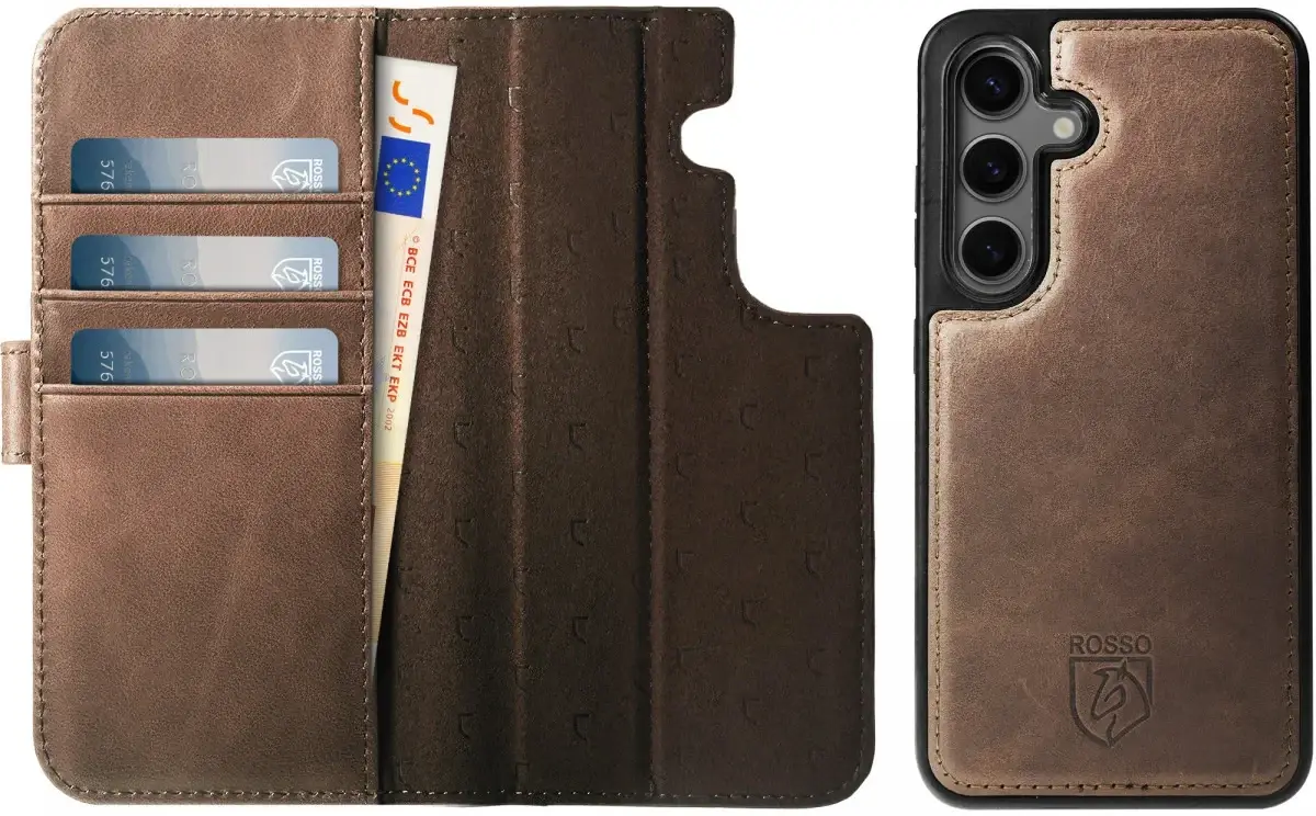 Rosso Elite Samsung Galaxy S25 Plus Hoesje MagSafe Book Case Leer Bruin afbeelding 11