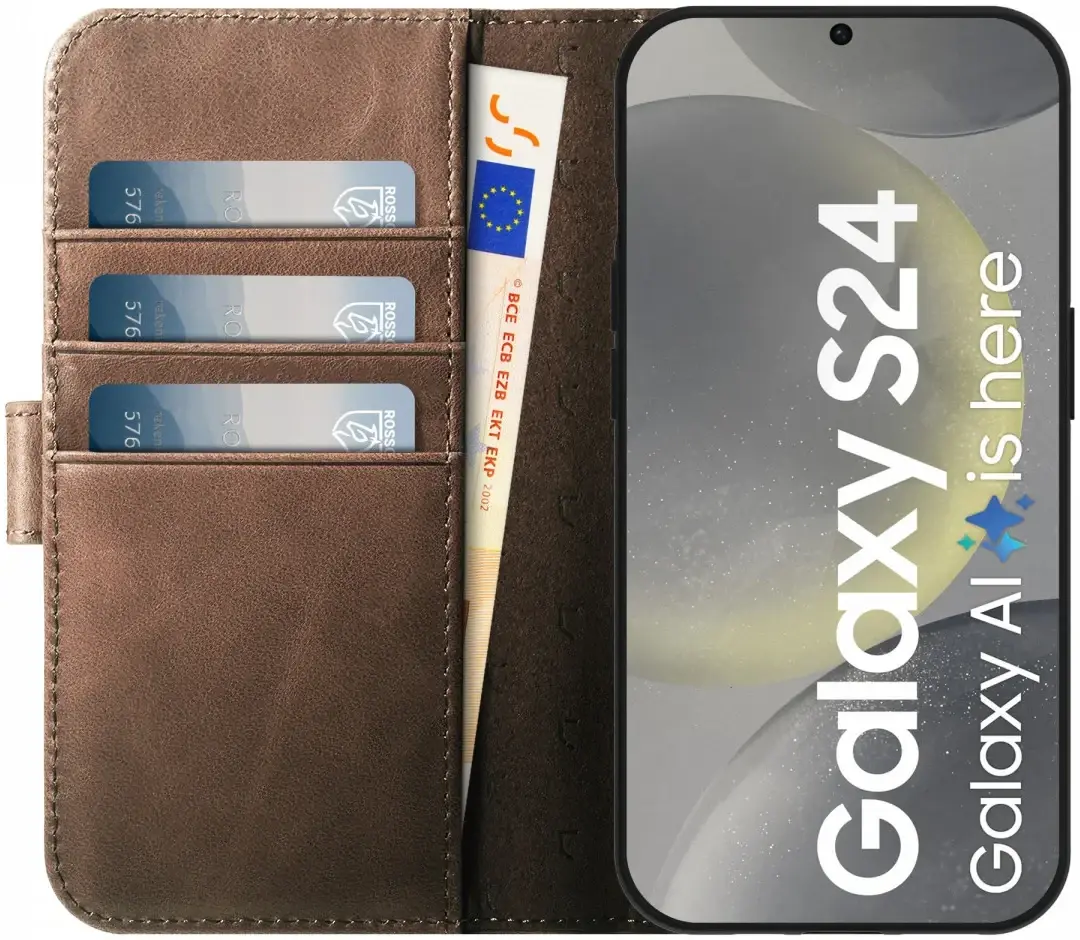 Rosso Elite Samsung Galaxy S25 Plus Hoesje MagSafe Book Case Leer Bruin afbeelding 4