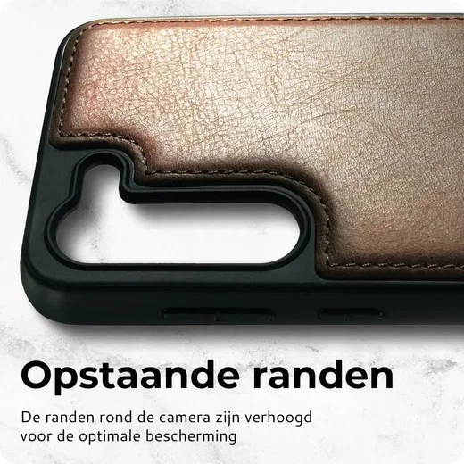Rosso Elite Samsung Galaxy S25 Plus Hoesje MagSafe Book Case Leer Bruin afbeelding 6