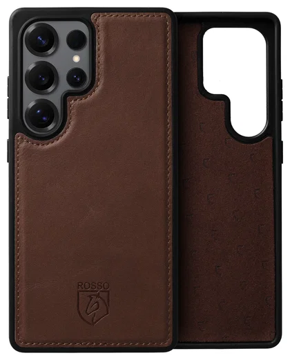Rosso Elite Samsung Galaxy S25 Ultra Hoesje MagSafe Book Case Leer Bruin afbeelding 8