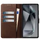 Rosso Elite Samsung Galaxy S25 Ultra Hoesje MagSafe Book Case Leer Bruin afbeelding 2