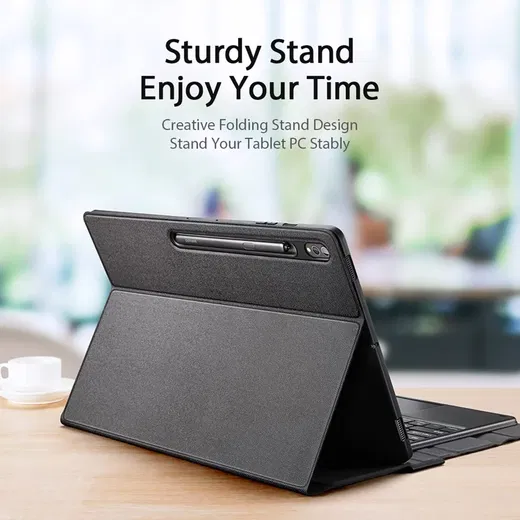 Dux Ducis Samsung Galaxy Tab S10 Ultra Hoes Bluetooth Toetsenbord Zwart afbeelding 4