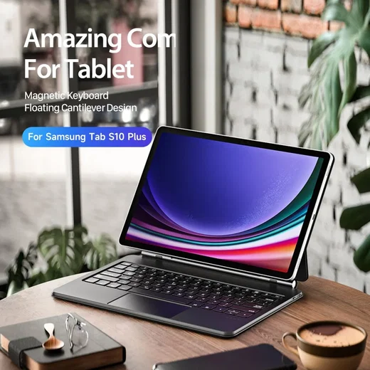 Dux Ducis Samsung Galaxy Tab S10 Plus Hoes Bluetooth Toetsenbord Zwart afbeelding 11