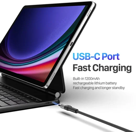 Dux Ducis Samsung Galaxy Tab S10 Plus Hoes Bluetooth Toetsenbord Zwart afbeelding 7