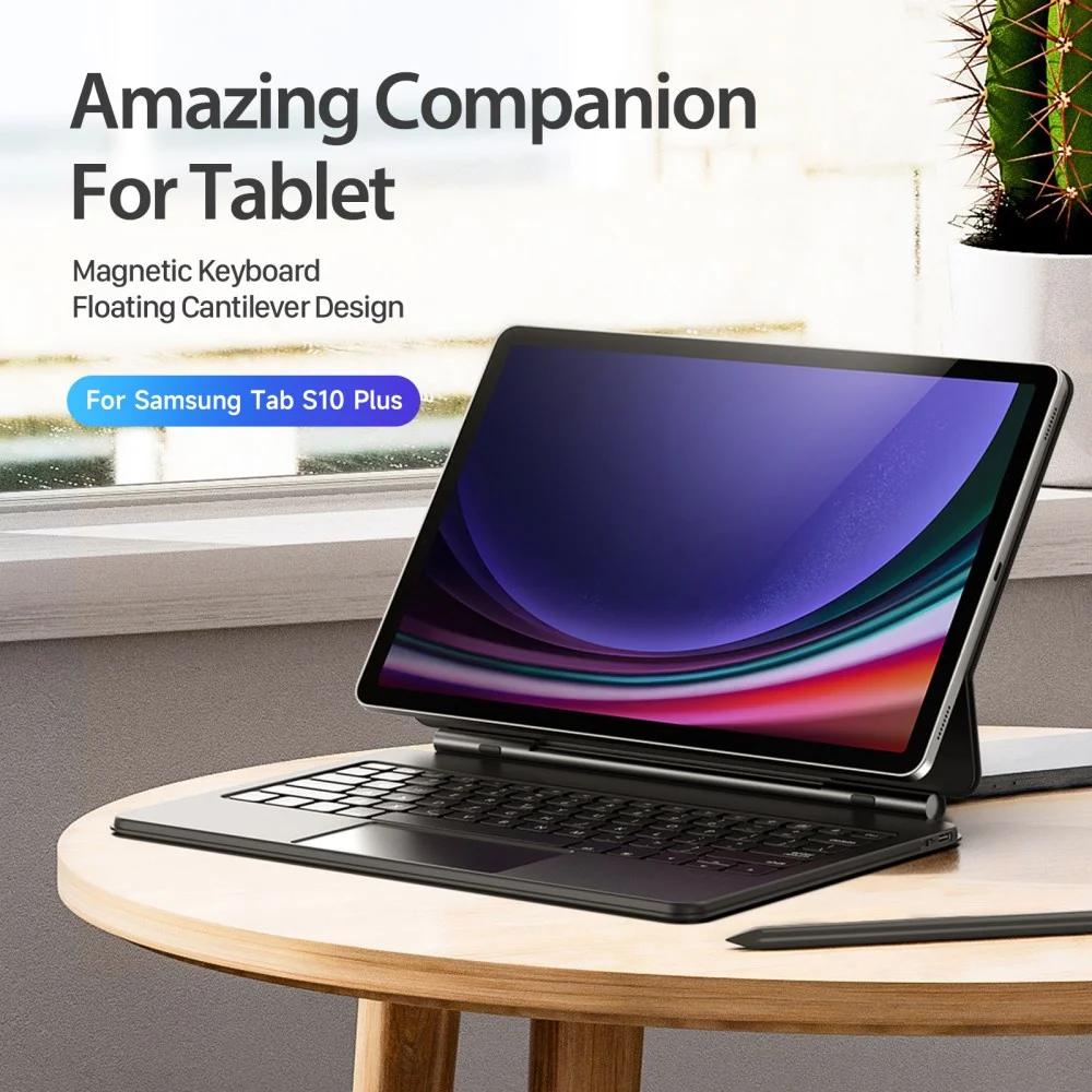 Dux Ducis Samsung Galaxy Tab S10 Plus Hoes Bluetooth Toetsenbord Zwart afbeelding 8