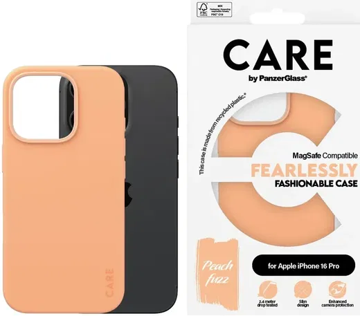 PanzerGlass CARE Fashionable iPhone 16 Pro Hoesje Siliconen MagSafe Peach afbeelding 9