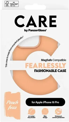 PanzerGlass CARE Fashionable iPhone 16 Pro Hoesje Siliconen MagSafe Peach afbeelding 10