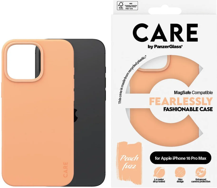 PanzerGlass CARE Fashionable iPhone 16 Pro Max Hoesje Siliconen MagSafe Peach afbeelding 2