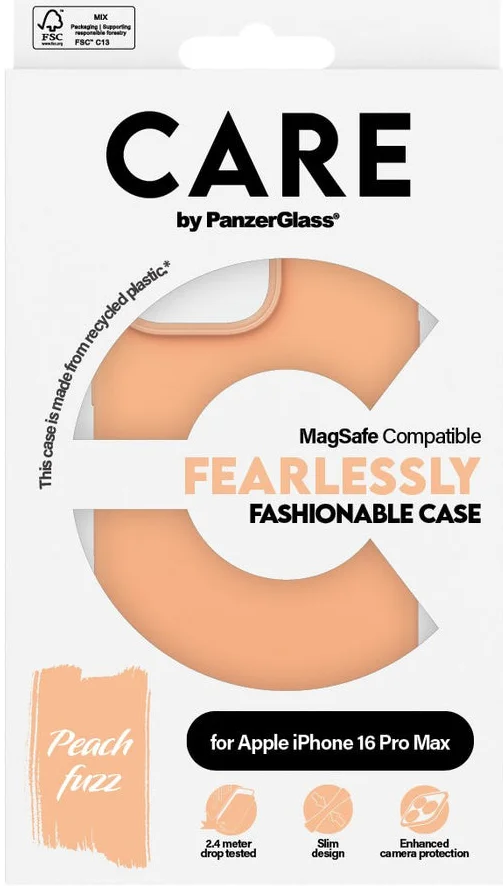 PanzerGlass CARE Fashionable iPhone 16 Pro Max Hoesje Siliconen MagSafe Peach afbeelding 4