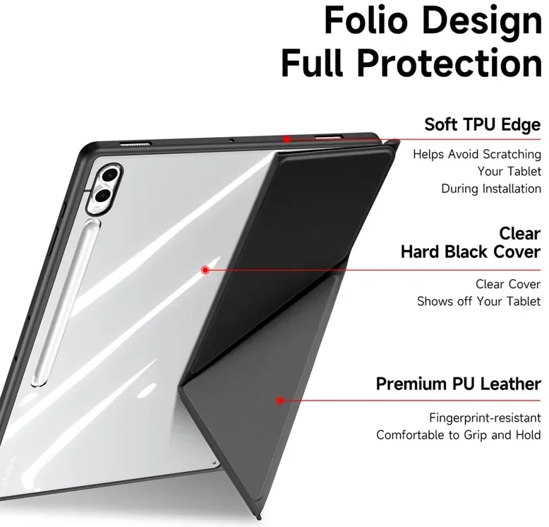 Dux Ducis Magi Samsung Galaxy Tab S10/S9/S8 Ultra Hoes V-Fold Book Case Zwart afbeelding 7