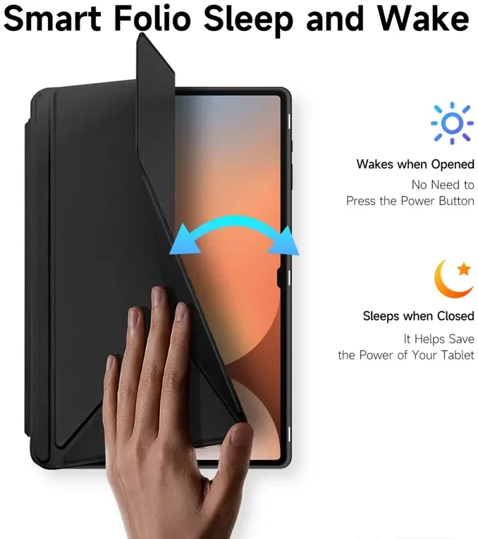 Dux Ducis Magi Samsung Galaxy Tab S10/S9/S8 Ultra Hoes V-Fold Book Case Zwart afbeelding 9
