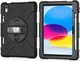 iPad 11 (2025) /10.9 (2022) Hoes met Handriem & 360° Standaard Zwart Back Cover afbeelding 1