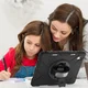 iPad 11 (2025) /10.9 (2022) Hoes met Handriem & 360° Standaard Zwart Back Cover afbeelding 13