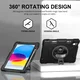 iPad 11 (2025) /10.9 (2022) Hoes met Handriem & 360° Standaard Zwart Back Cover afbeelding 3