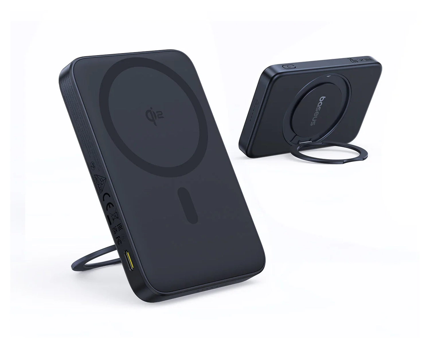 Baseus PicoGo Qi2 / MagSafe Powerbank 20W met USB-C Poort 5.000 mAh Zwart afbeelding 1