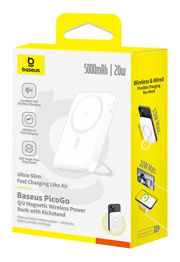 Baseus PicoGo Qi2 / MagSafe Powerbank 20W met USB-C Poort 5.000 mAh Zwart afbeelding 10