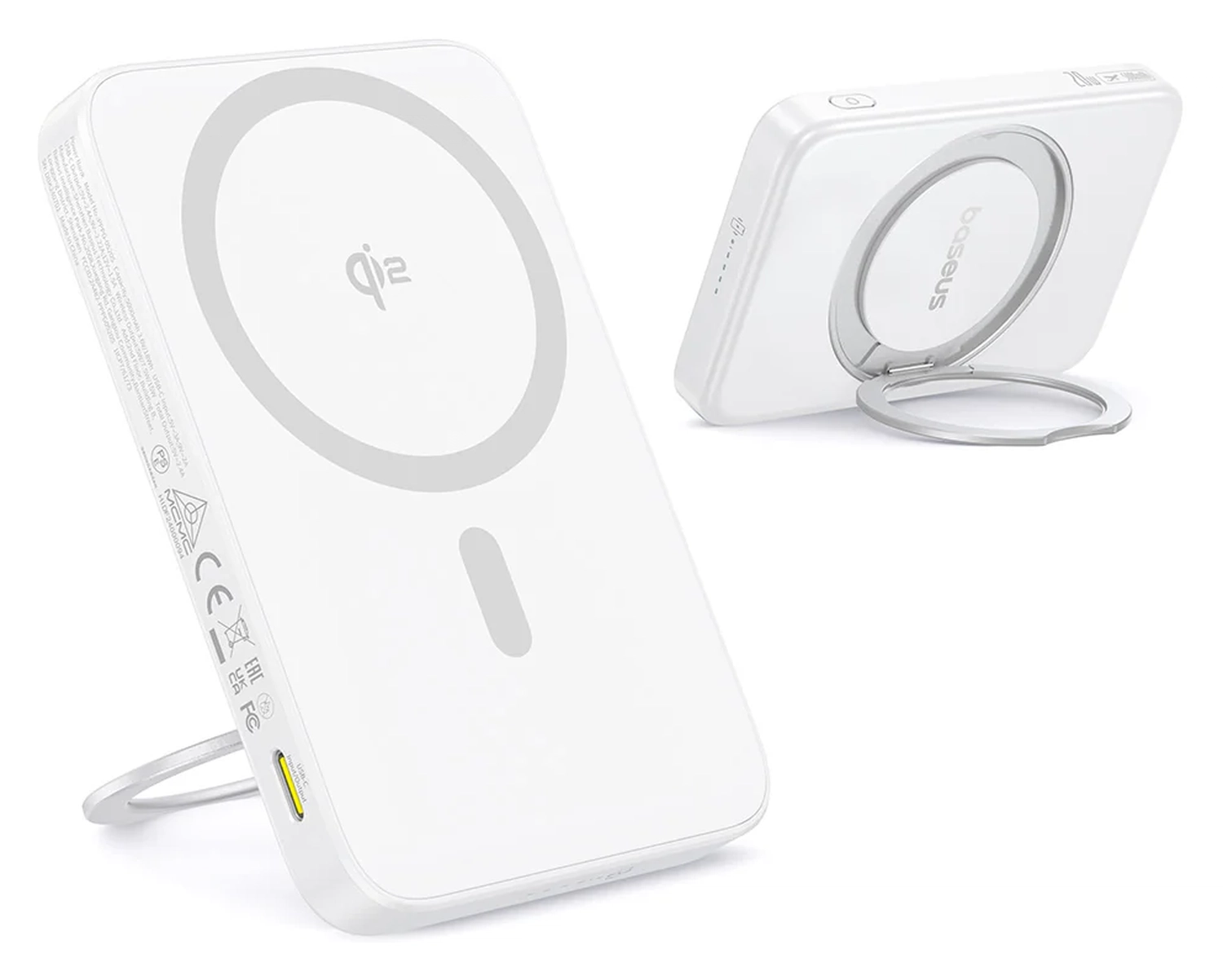 Baseus PicoGo Qi2 / MagSafe Powerbank 20W met USB-C Poort 5.000 mAh Wit afbeelding 1