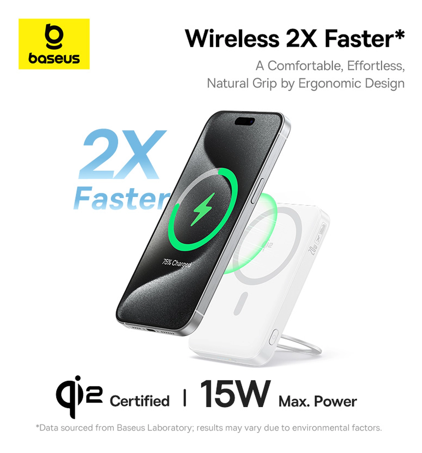 Baseus PicoGo Qi2 / MagSafe Powerbank 20W met USB-C Poort 5.000 mAh Wit afbeelding 5