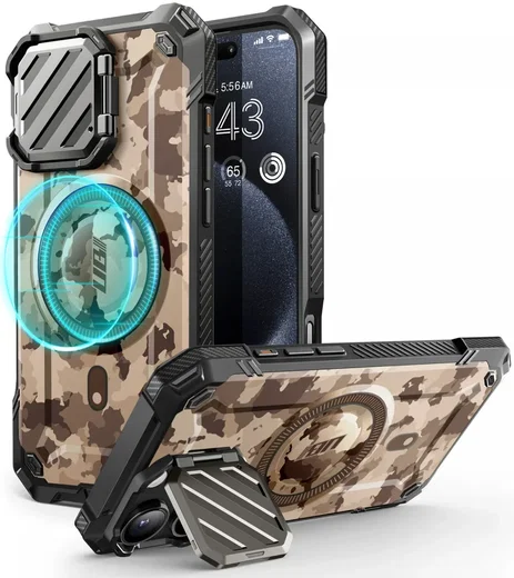 SUPCASE UB Pro MagXT iPhone 16 Pro Max Hoesje Camera Protector Camo Bruin afbeelding 1
