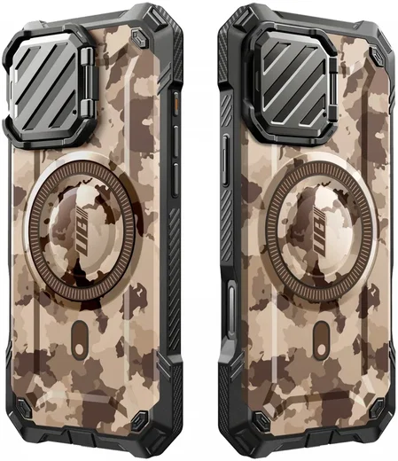 SUPCASE UB Pro MagXT iPhone 16 Pro Max Hoesje Camera Protector Camo Bruin afbeelding 2