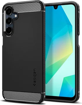 Spigen Rugged Armor Samsung Galaxy A16 Hoesje Back Cover Matte Zwart