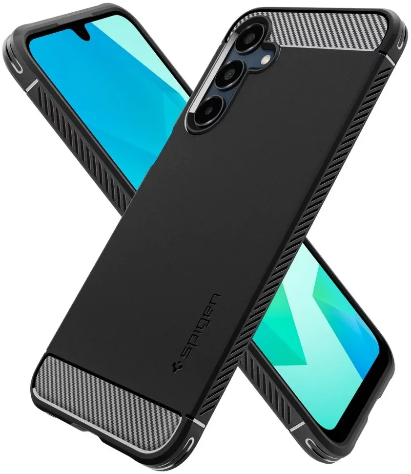 Spigen Rugged Armor Samsung Galaxy A16 Hoesje Back Cover Matte Zwart afbeelding 2
