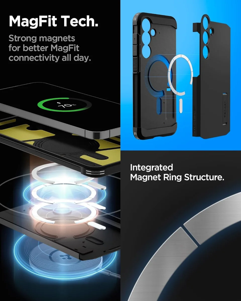 Spigen Tough Armor Samsung Galaxy S24 FE Hoesje MagSafe Back Cover Zwart afbeelding 3