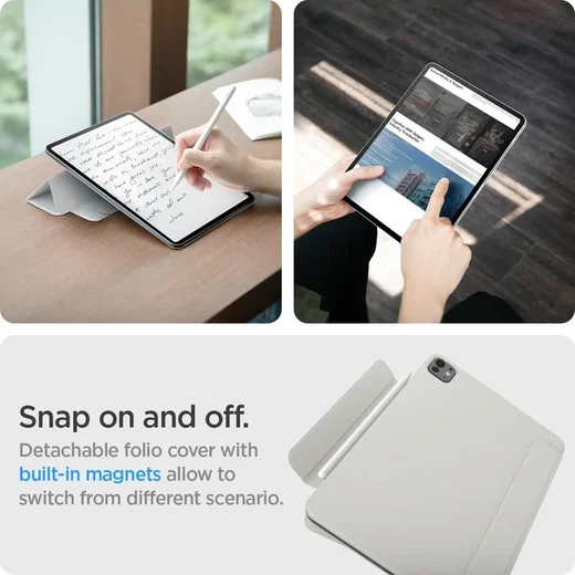 Spigen Air Skin Folio OneTap iPad Pro 13 (2024/2025) Hoes Book Case Grijs afbeelding 6